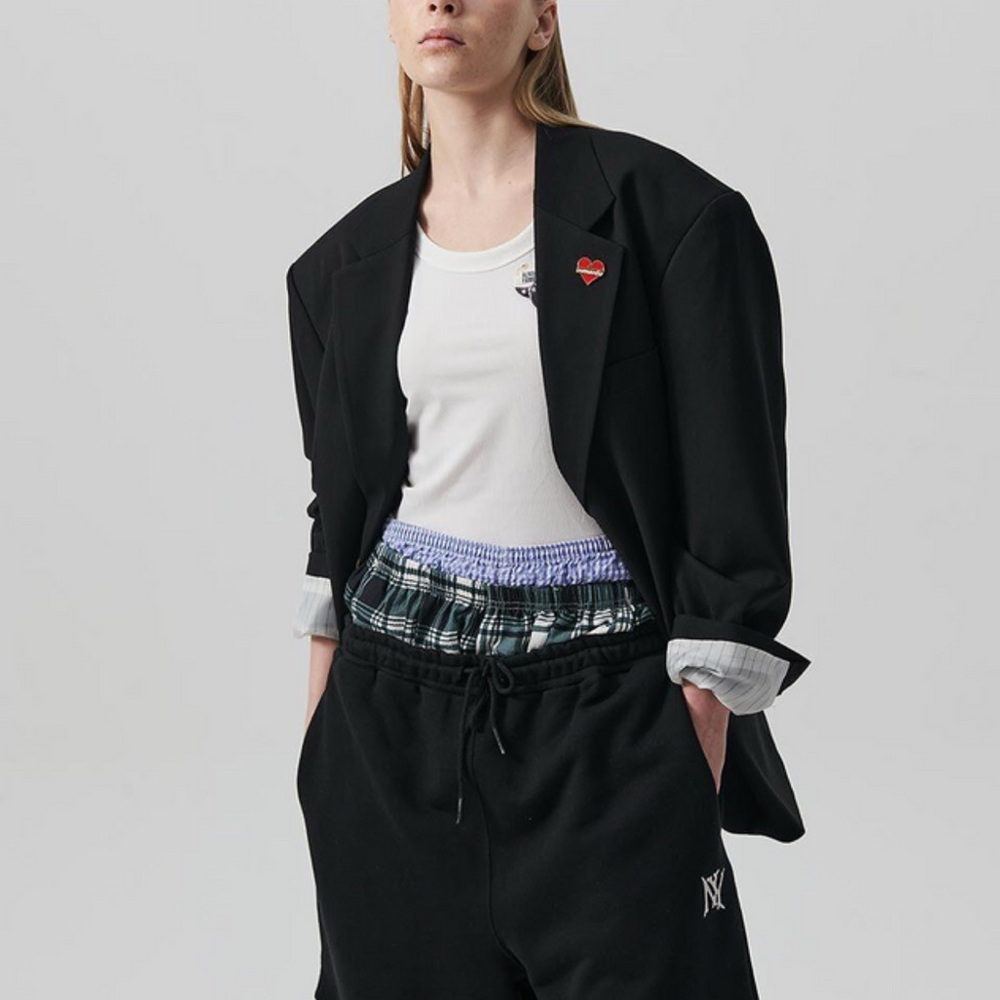 Hidden Lining Wool Blend Semi-Overfit Blazer